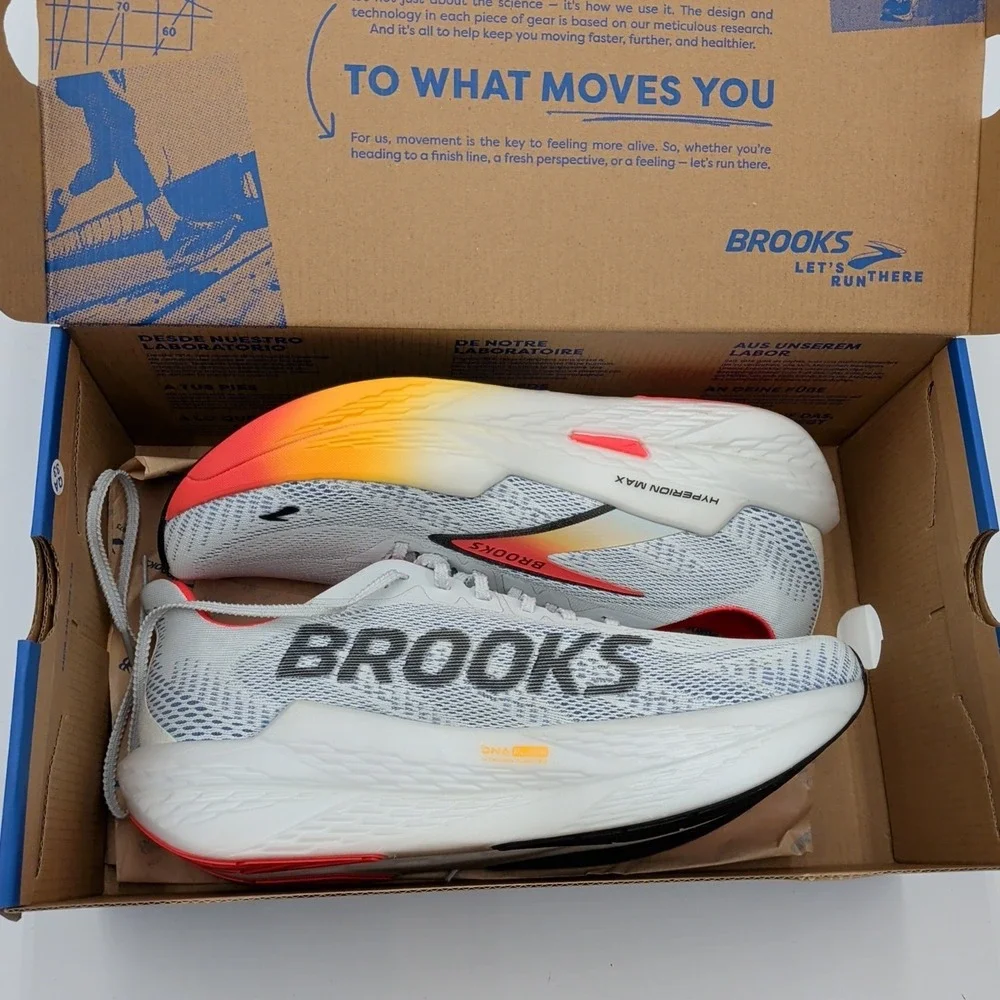 Brooks Hyperion Max 2 Men's 10.5 Running Shoes White Illusion Coral NEW w/ Box - Picture 9 of 10